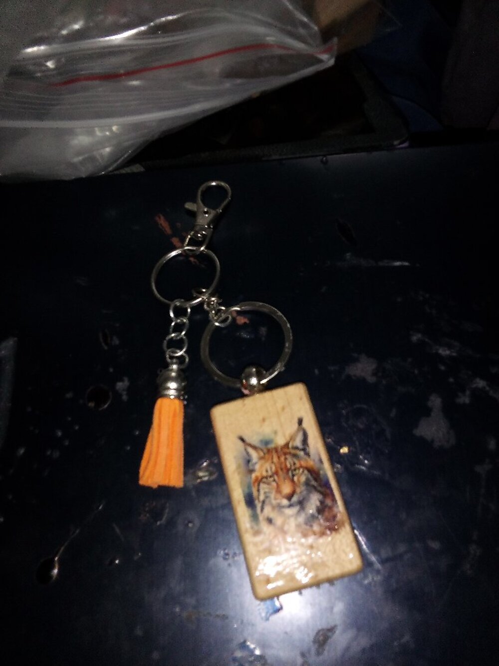 Handmade Lynx Bag Charm Keychain
